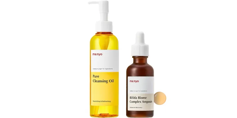 Aceite limpiador nutritivo con argán + Ampolla Probiótica con Bifida y Ácido Hialurónico (72%)— Man:yo