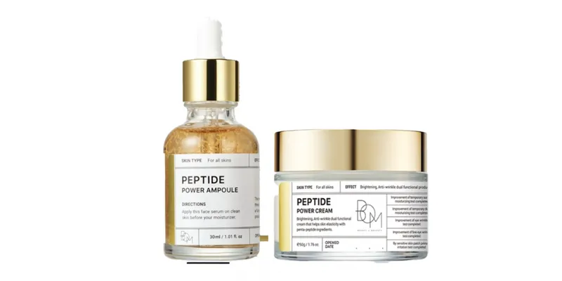Ampolla Reafirmante con Hilo de Péptido de Oro + Crema Antiedad con Oro Puro y Péptidos – Bom Cosmetics