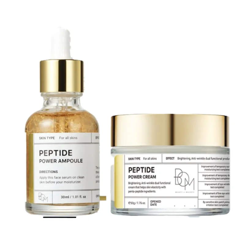 Ampolla Reafirmante con Hilo de Péptido de Oro + Crema Antiedad con Oro Puro y Péptidos – Bom Cosmetics