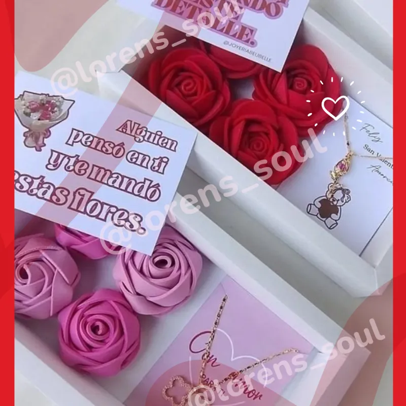 Caja de flores con Bisutería