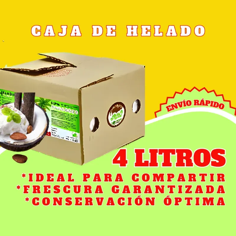 Caja de Helado de 4 Litros Vainilla con Almendras