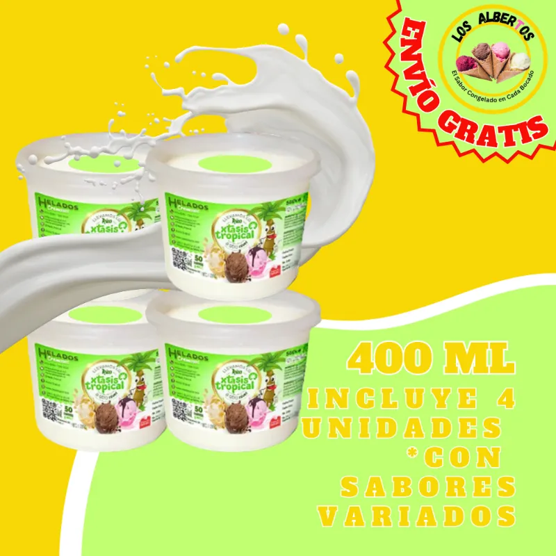 COMBO # 4. Incluye 4 Potes de Helado de 400 ml