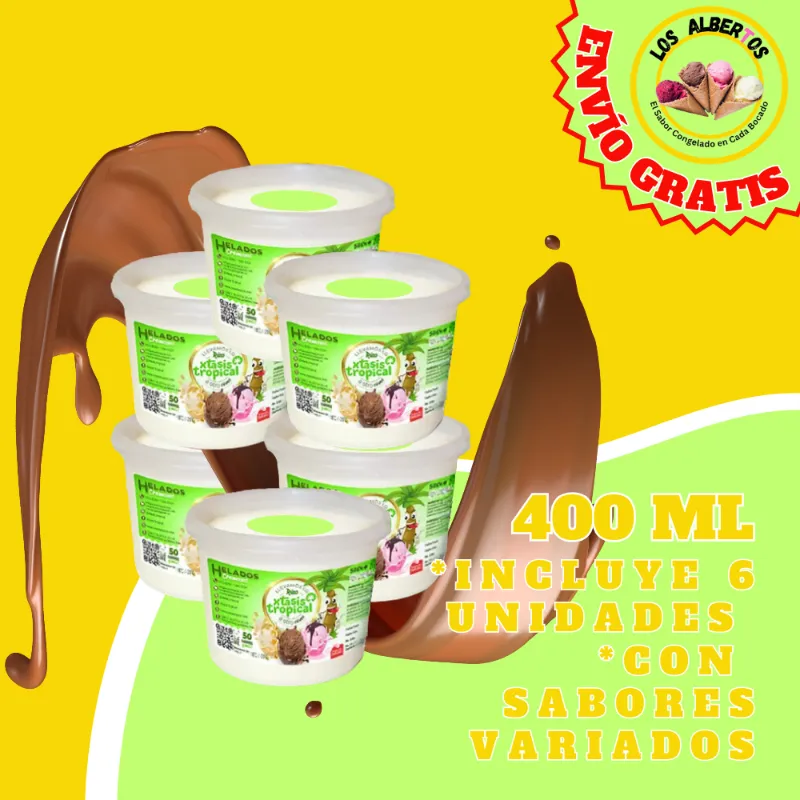 COMBO # 6.Incluye 6 Potes de Helado de 400ml