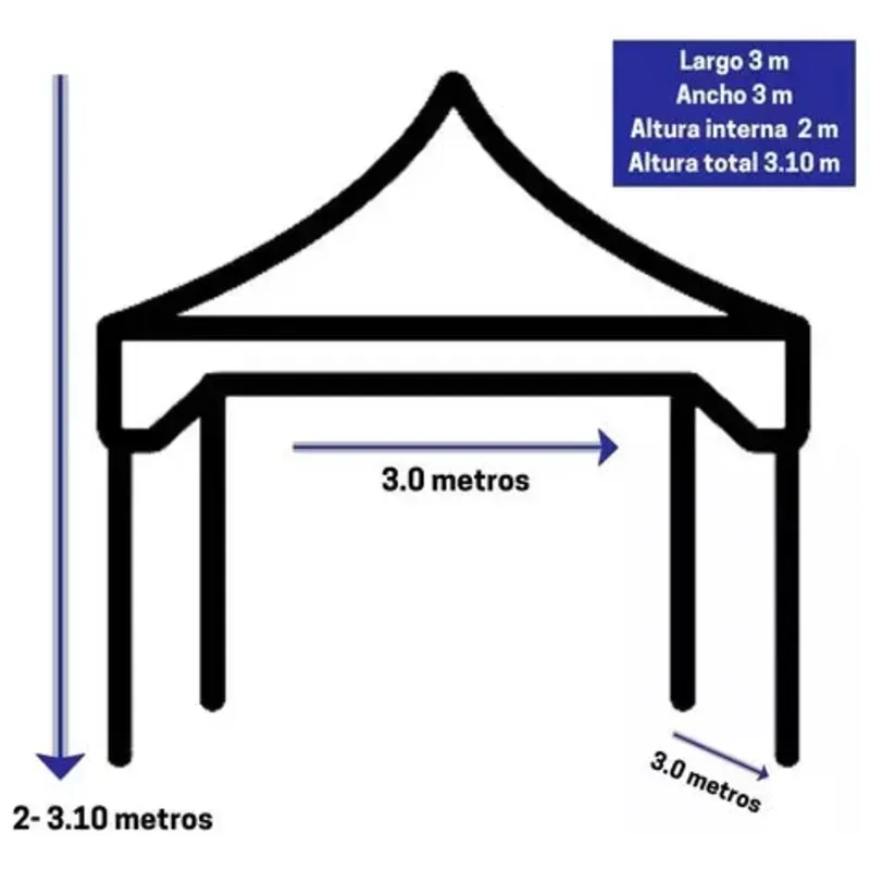 CARPA TOLDO IMPERMEABLE 3X3 METROS (AZUL)