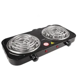 COCINA ELÉCTRICA UNIZUKI 2 HORNILLAS (NEGRA)