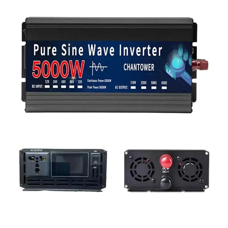 INVERSOR DE ONDA PURA 5000W + CARGADOR 12V - 110V