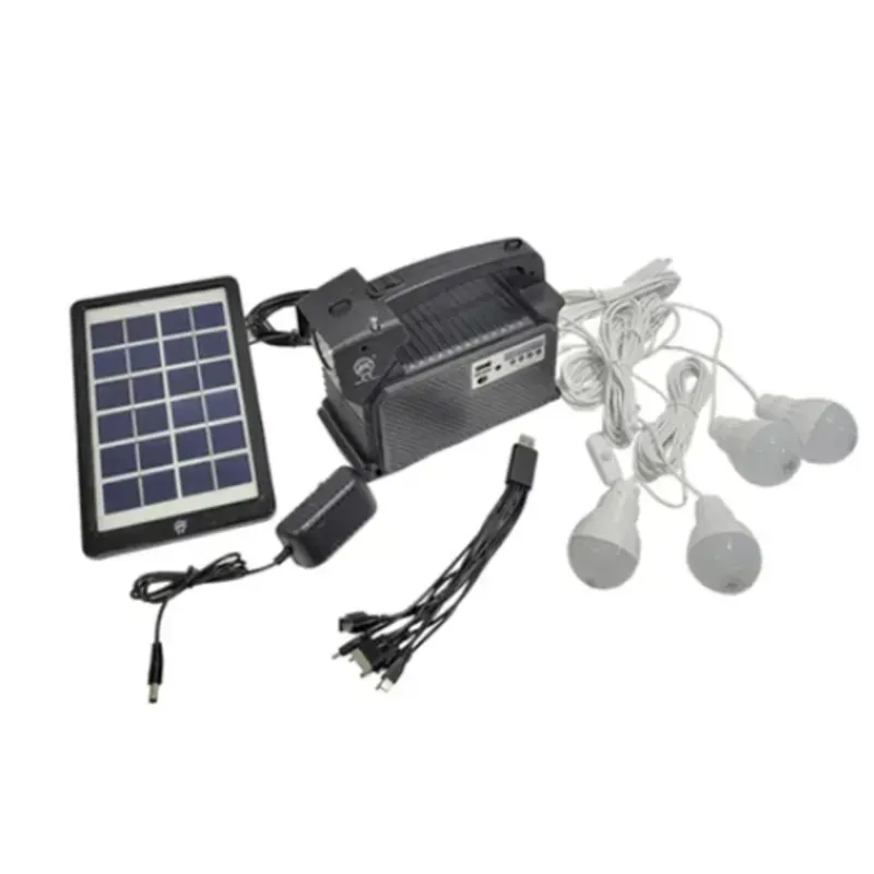 MINI ESTACIÓN DE CARGA 8 MIL MAH + 4 LUCES LED + PANEL SOLAR