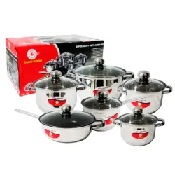 SET DE CALDEROS CRYSTAL CUISINE 12 PIEZAS
