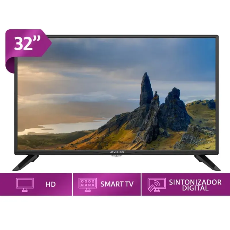 SMART TV VISION 32" + SOPORTE + CAJA DECODIFICADORA
