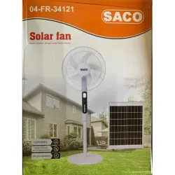 VENTILADOR RECARGABLE DE PEDESTAL SACO 16" + PANEL SOLAR