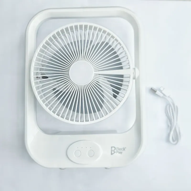 VENTILADOR RECARGABLE PORTÁTIL BECK PLAY 8" + LUCES LED + PANEL SOLAR