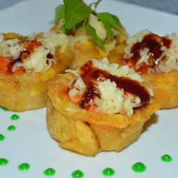 Tostones Rellenos con Queso Gouda 
