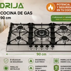 Cocina 5 hornillas de gas marca Drija