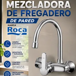 Mezcladora de fregadero  a la pared Marca  Roca