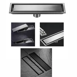 Rejillas de Piso lineales desde 30 cm hasta 60 cm Plateadas y Negras 