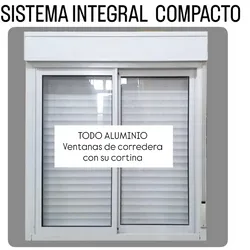 Ventanas de corredera con su cortina TODO ALUMINIO