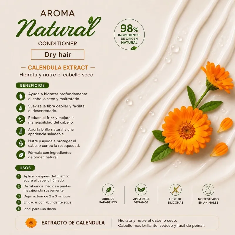 Aroma Natural Conditioner Dry Hair Calendula Extract