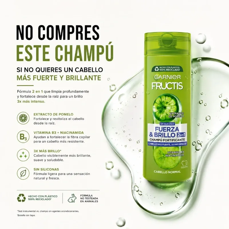 Garnier Fructis Fuerza & Brillo 2 en 1