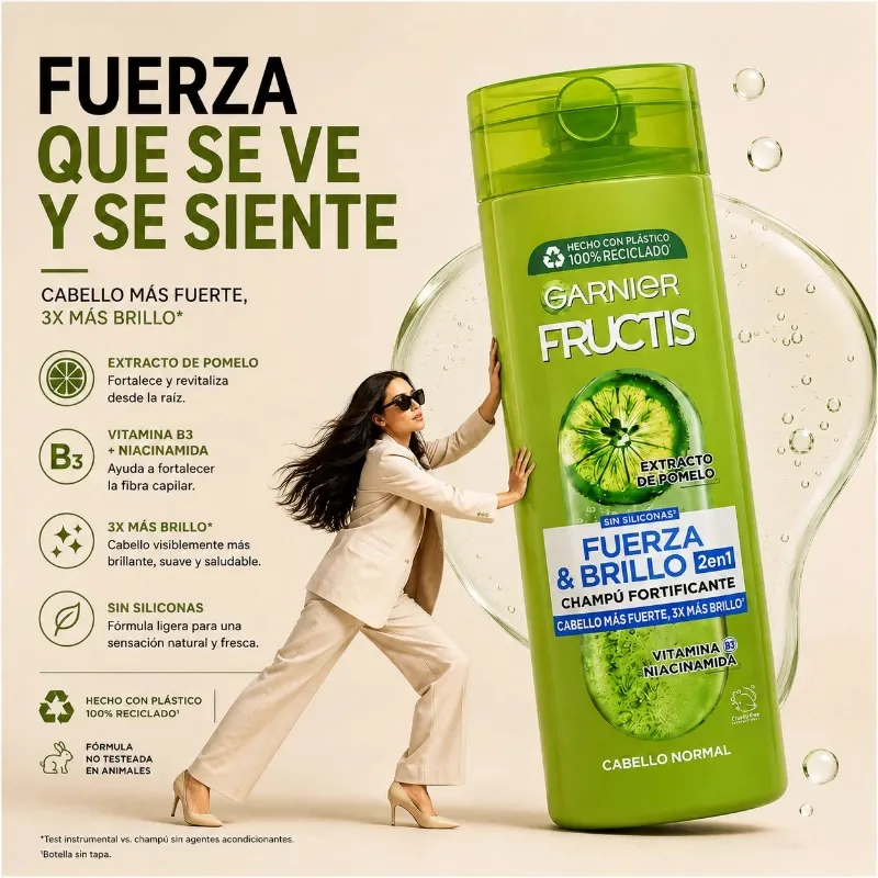 Garnier Fructis Fuerza & Brillo 2 en 1