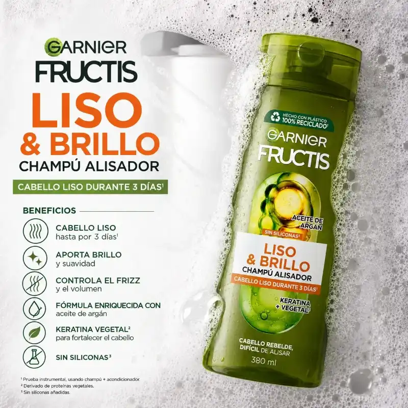 Garnier Fructis Liso & Brillo Champú Alisador