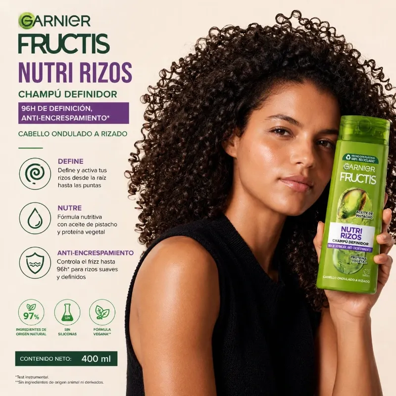 Garnier Fructis Nutri Rizos Champú Definidor