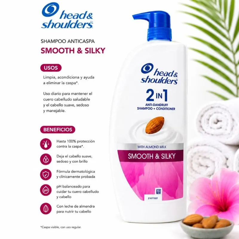 Head & Shoulders 2 en 1 Smooth & Silky con Leche de Almendras
