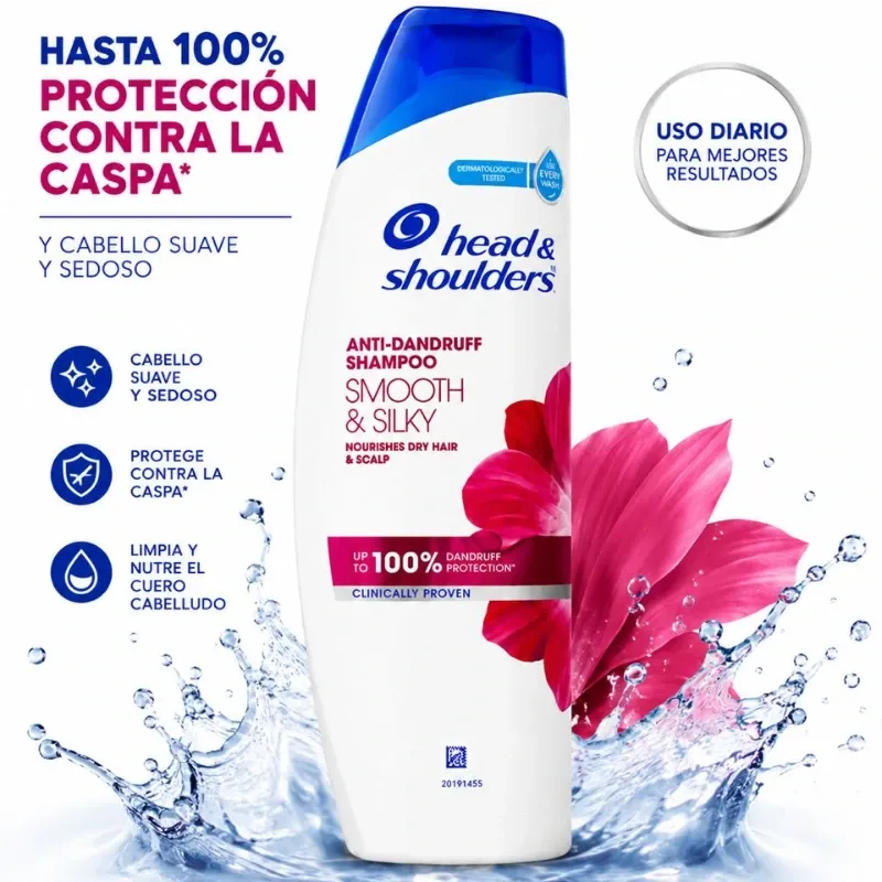 HEAD & SHOULDERS SMOOTH & SILKY SHAMPOO ANTICASPA