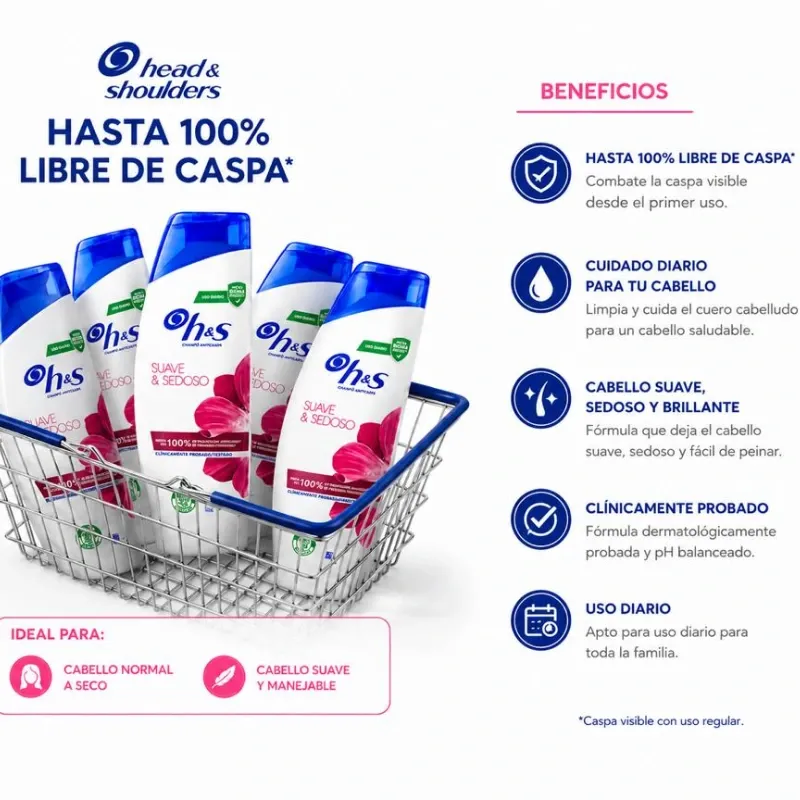 Head & Shoulders Suave & Sedoso – Champú Anticaspa