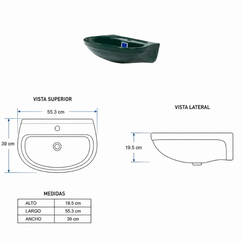 Lavamanos Acuacer Verde Oscuro