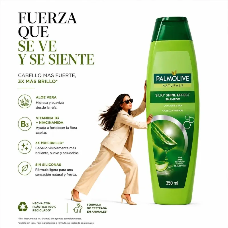Palmolive Naturals Silky Shine Effect Shampoo con Aloe Vera