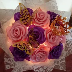 Ramo de 10 rosas con luz