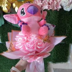 Ramo de 10 rosas con peluche