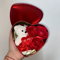 Mini cajita con oso y rosas