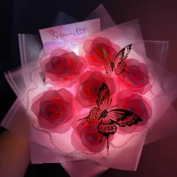 Ramo de 7 Rosas Eternas con Luces