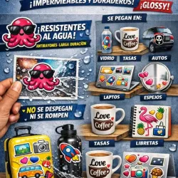 HOJAS DE STICKER EN VINILO BRILLANTE