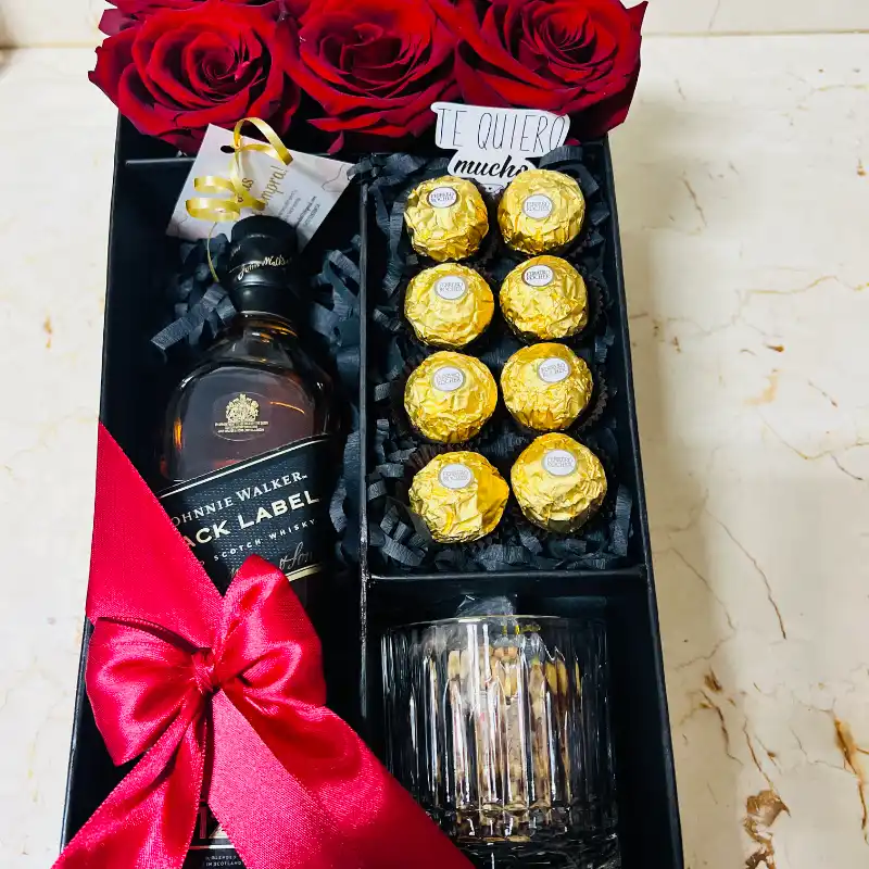 Caja de regalo Rosa’s y black label 