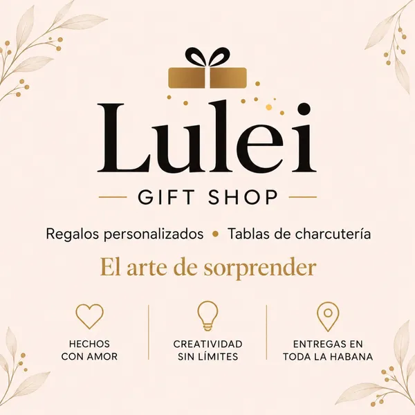 LULEI es un emprendimiento creativo dedicado al diseño de regalos personalizados y a la elaboración de tablas de charcutería. Cada propuesta se prepara con especial atención a los detalles, la estética y la calidad, logrando una armonía perfecta entre cada elemento.

Creamos regalos únicos para cada ocasión y deliciosas tablas ideales para compartir, adaptadas a los gustos y preferencias de cada cliente.

Condiciones del servicio:

Los pedidos deben realizarse con un mínimo de 72 horas de antelación. La confirmación se efectúa mediante el pago del 50 % del importe total. El servicio de mensajería tiene un costo adicional.

🔴 En caso de cancelación por parte del cliente, el 50 % pagado como reserva no será reembolsable, ya que cubre el tiempo, la gestión y los recursos destinados a la preparación de su pedido.