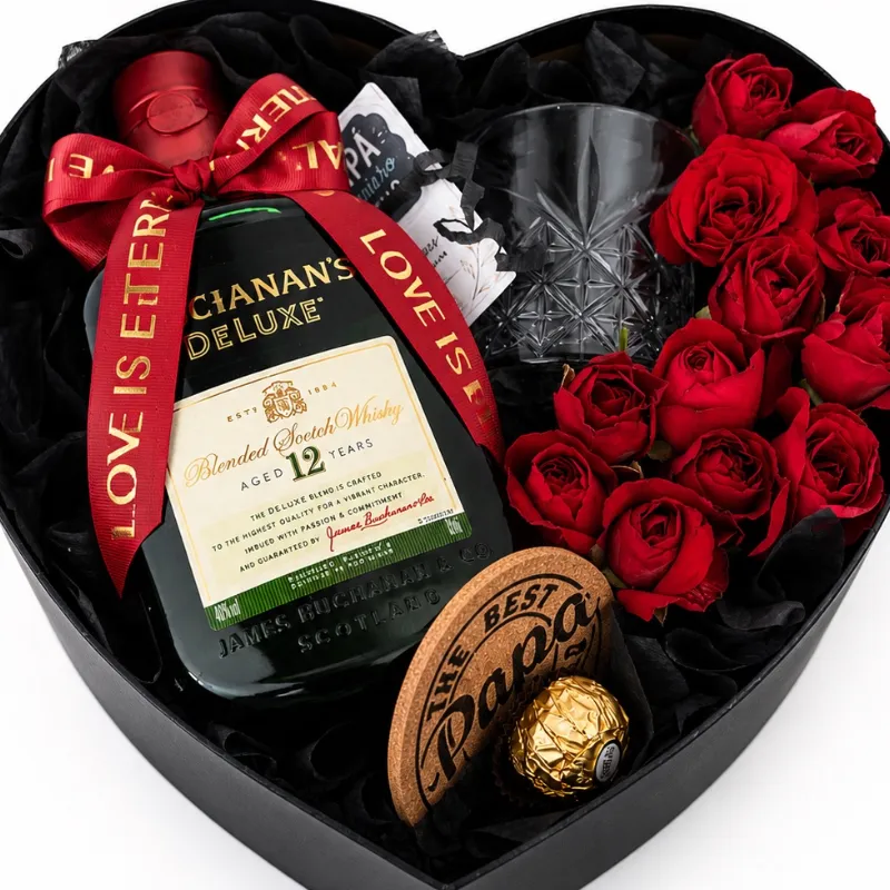 Feliz día papá corazón con Buchanans deluxe
