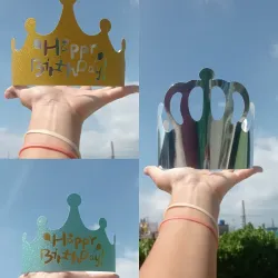 Corona de fiesta Azul-Dorada