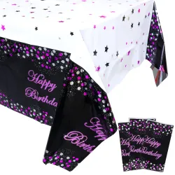 Mantel morado-blanco con estrellas 