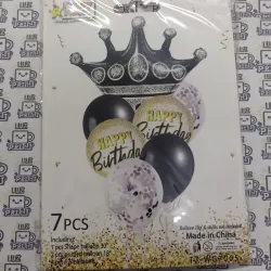 Set de 7 globos CORONA. Negro