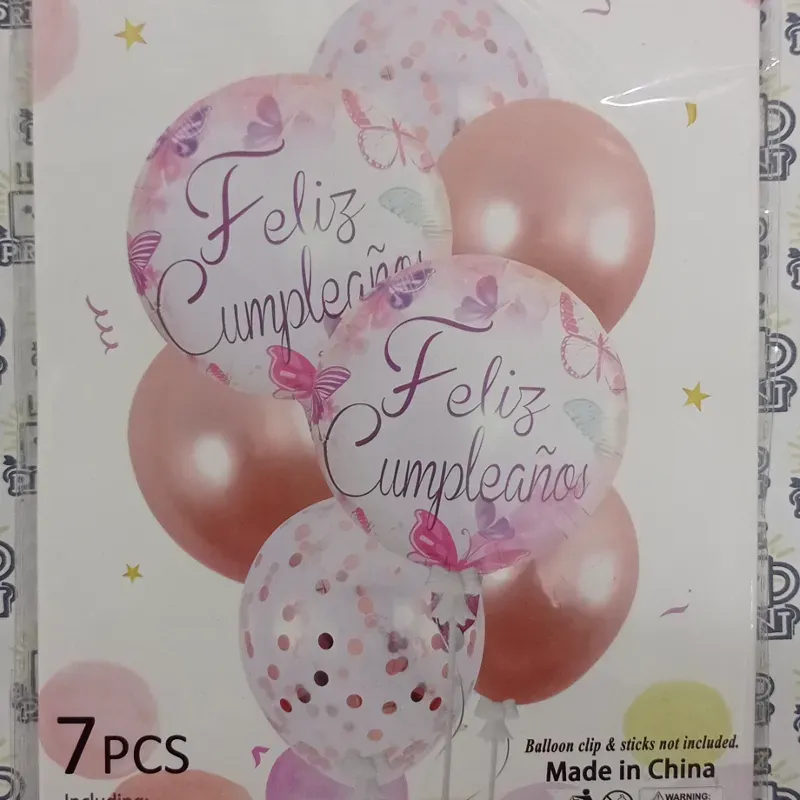 Set de 7 globos. Rosado