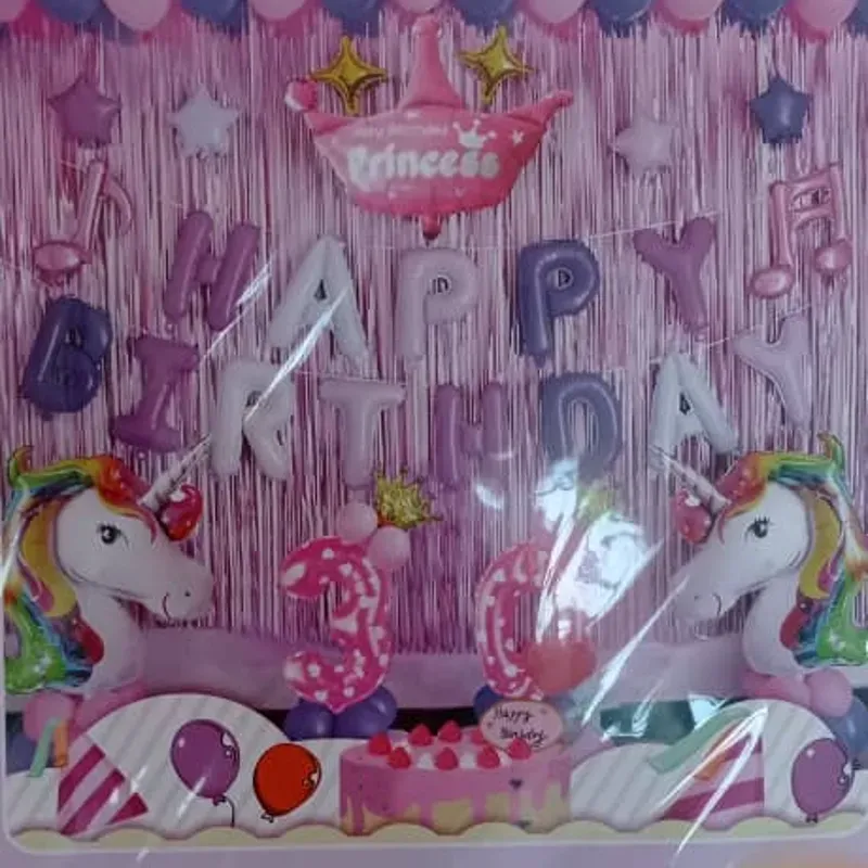 Set de globos temática unicornio 