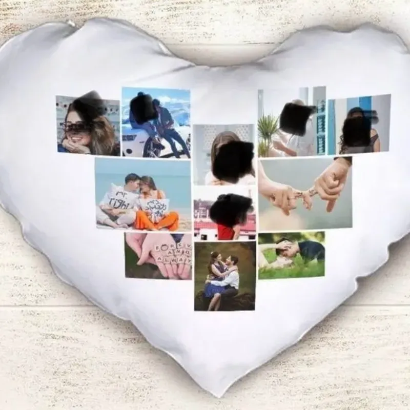 Cojín blanco 🤍 en forma de corazón 