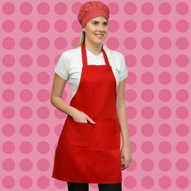 Delantal rojo personalizado 