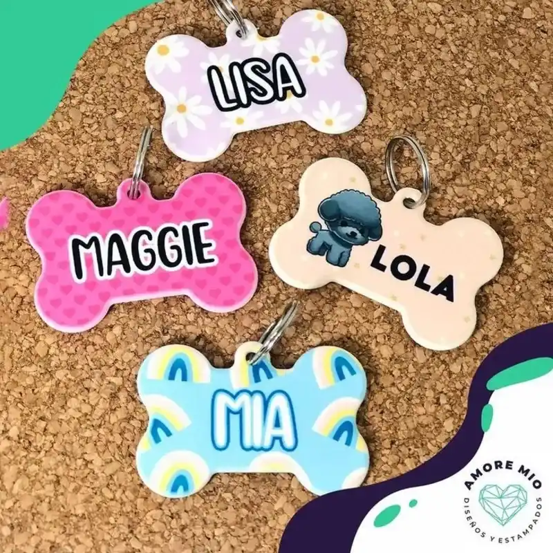 Huesitos de identificación para mascotas 