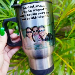 Jarra térmica plateada/blanca