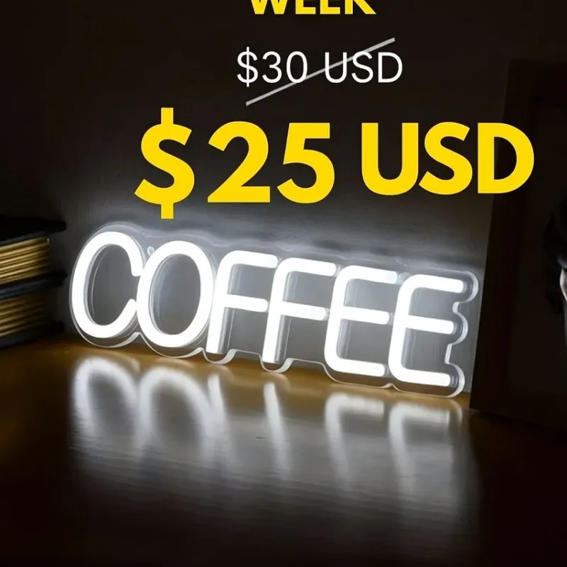 Cartel Neon Coffee Blanco  