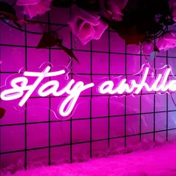 Cartel Stay a While (Quédate un ratico) 