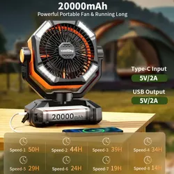 Ventilador recargable 20,000 mAh